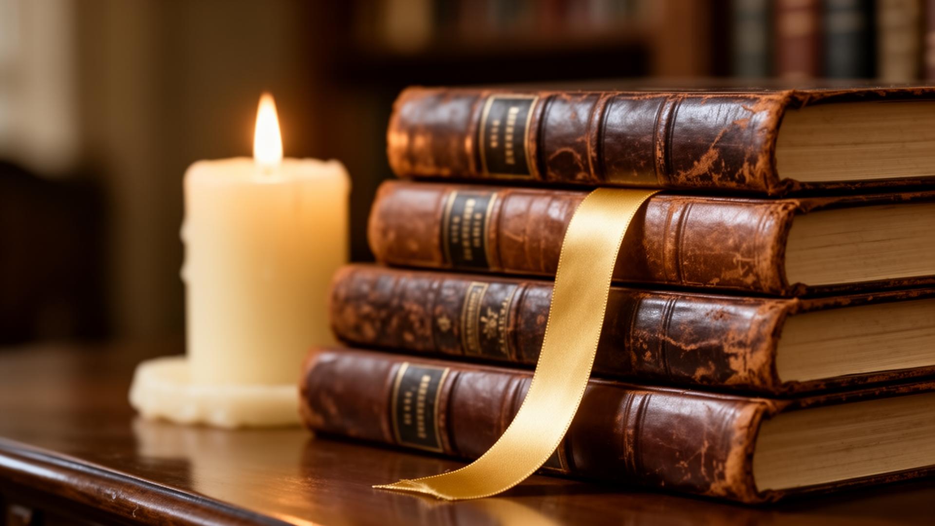 Livros antigos em biblioteca
